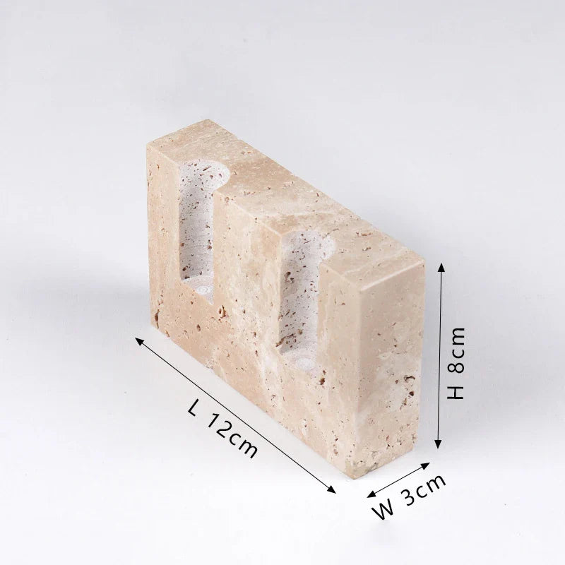Faux Travertine Candle Holder