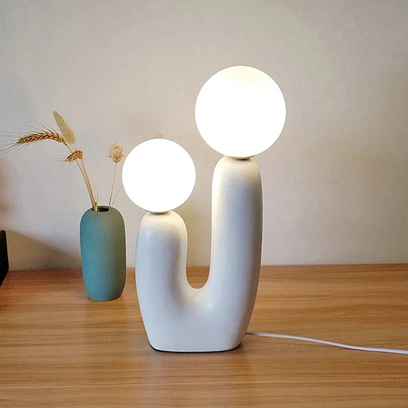 Resin Table Lamp White US