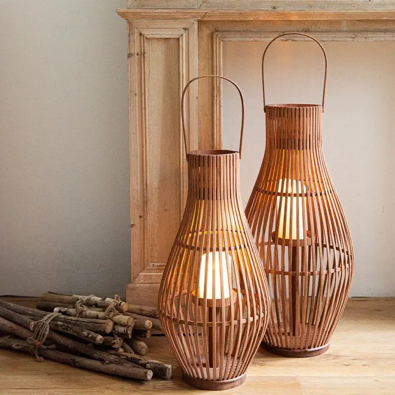 Flameless Candlestick Floor Lantern