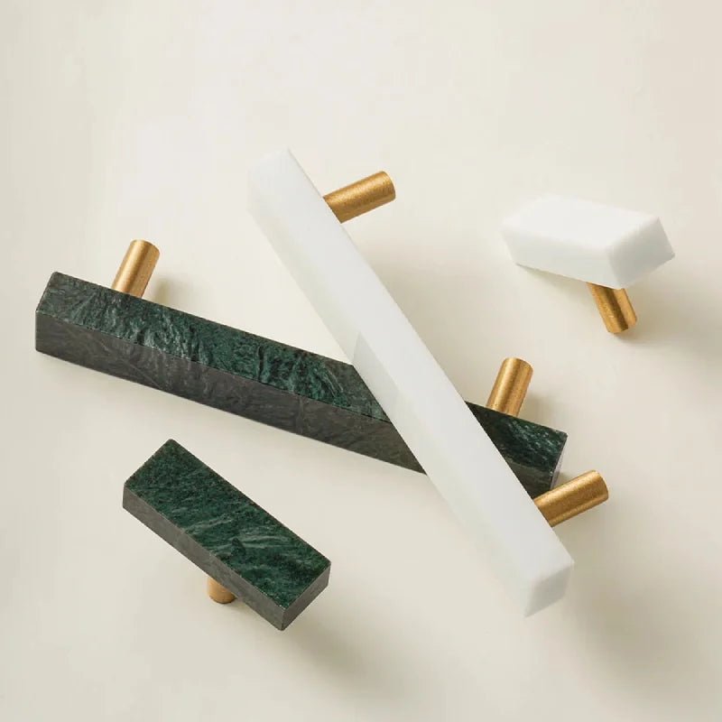 Emerald & Alabaster Knob & Bar Pulls