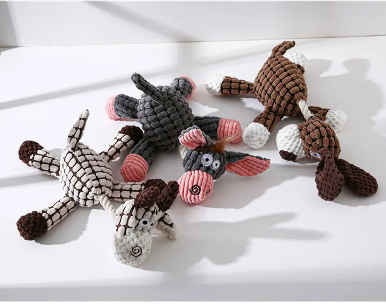 Plush Squeaky Donkey Dog Toy – Soft Chew Toy for Small & Medium Dogs