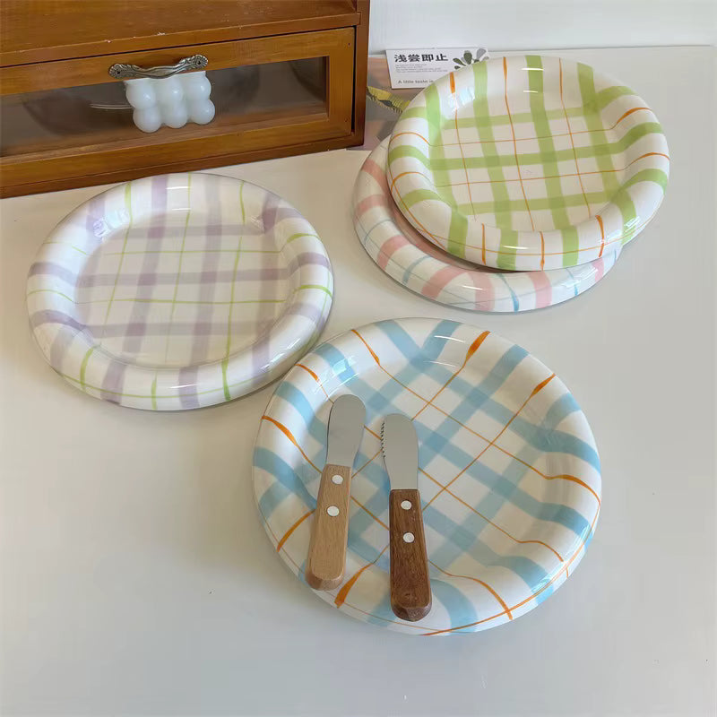 Gridline Ceramic Plates
