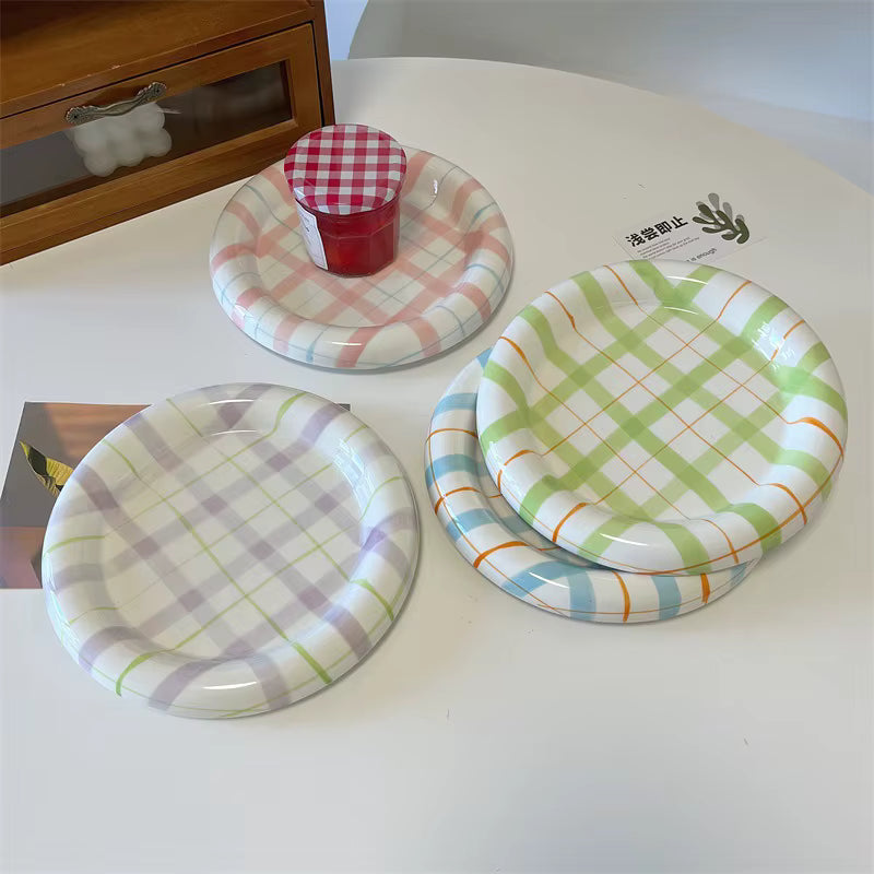 Gridline Ceramic Plates