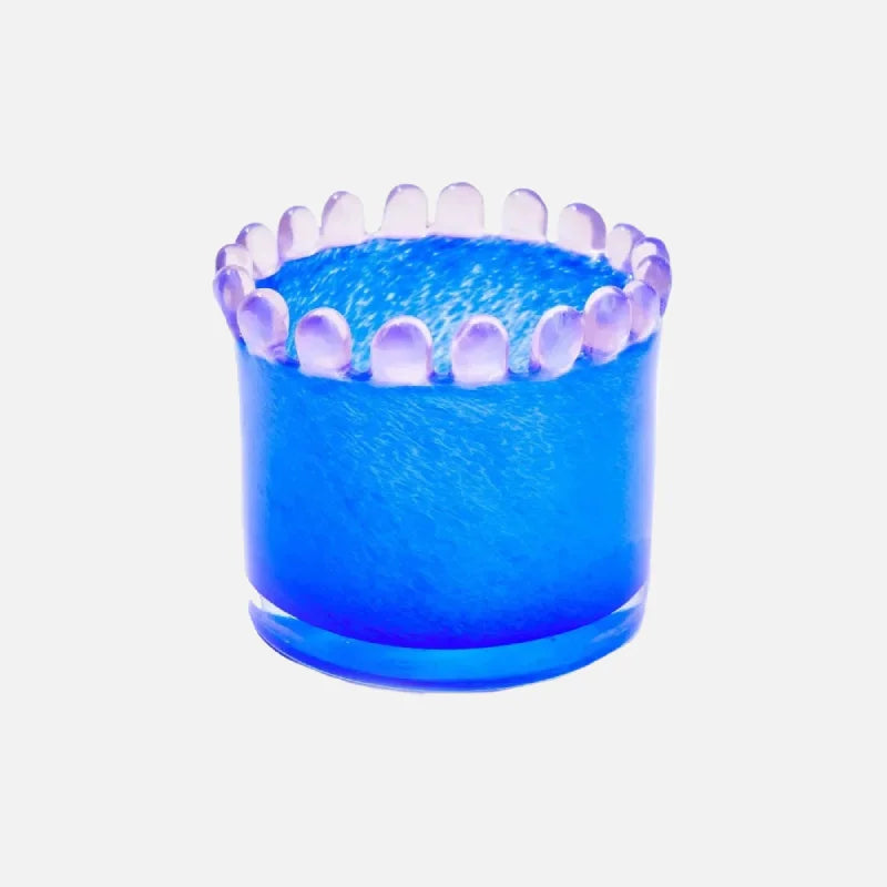 Lace Ring Glass Vase Blue