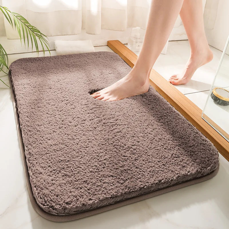 Super Absorbent Plush Bath Mat Brown