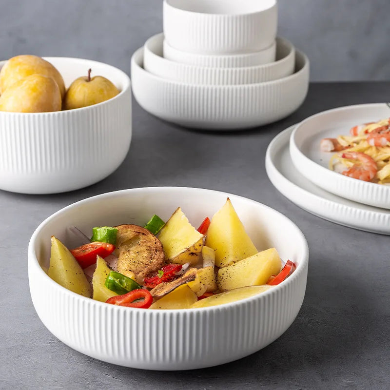 Ribbed 25-Piece Dinnerware Set