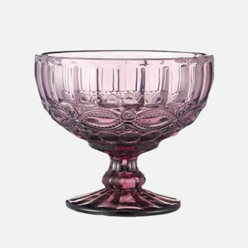 Gemcut Dessert Chalice Violet Ornate Scrollwork