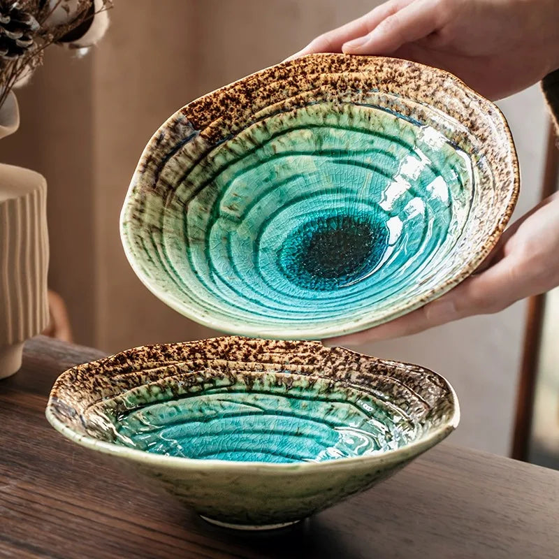 Kairo Ripple Glaze Serving Bowl