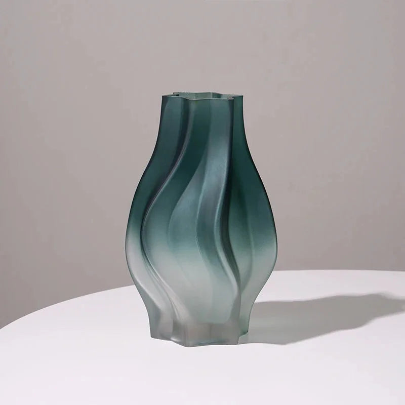 Aurora Ombre Wave Vase Small Green