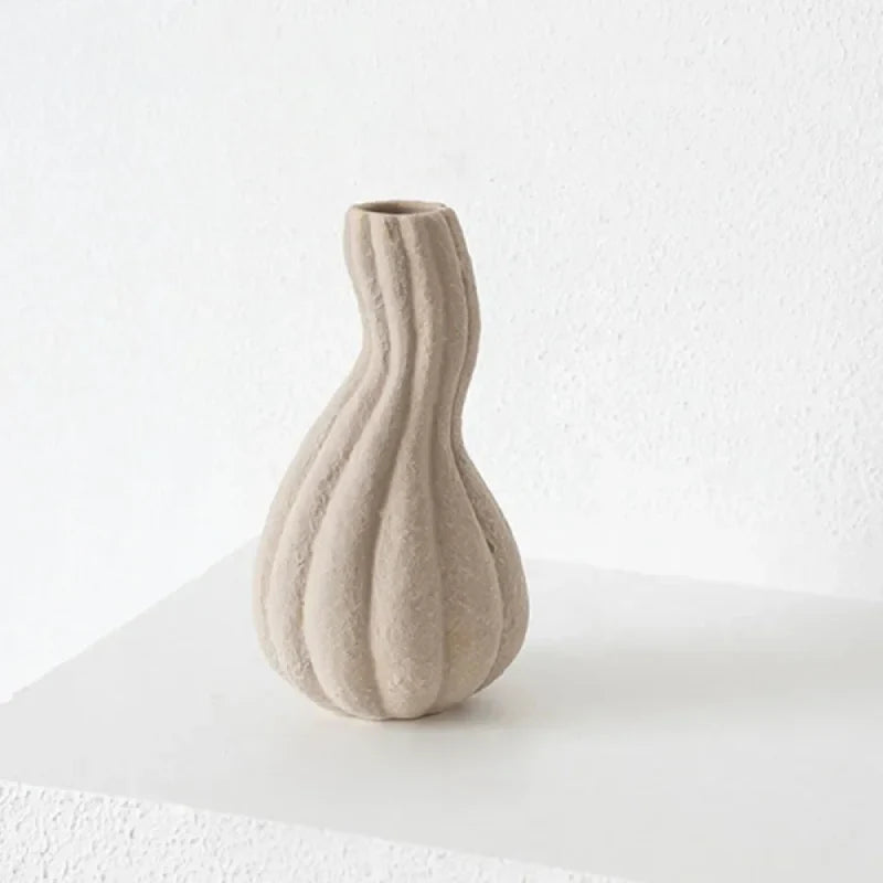 Earthform Textured Ceramic Vase Medium White