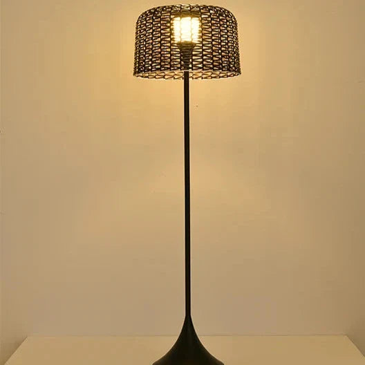 Solar Woven Floor Lamp