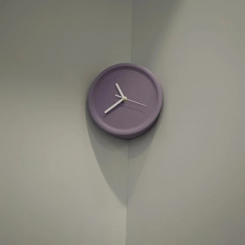 Axis Corner Wall Clock Purple Inner Unnumbered