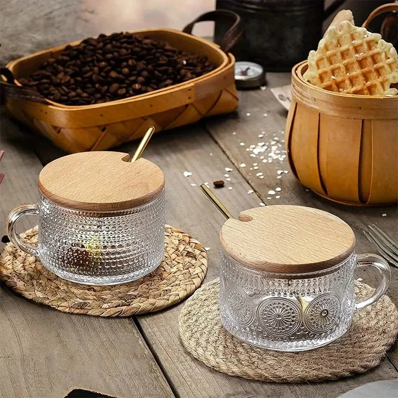 Heritage Embossed Glass Cups (Set of 4)
