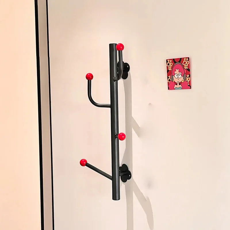 Skyline Ball Branched Wall Rack Black 4 Hook