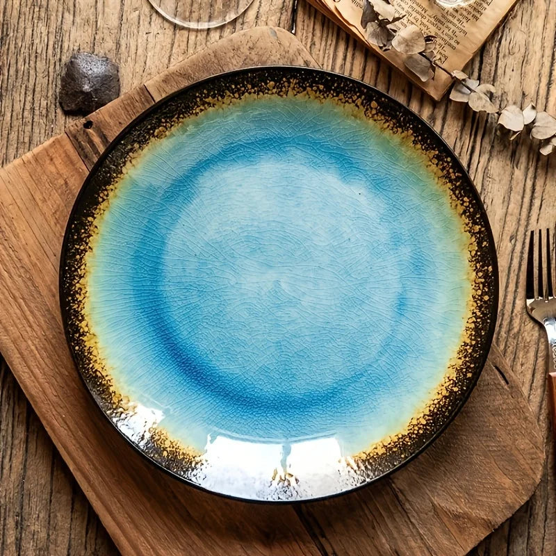 Lava Glaze Ceramic Dinner Plate