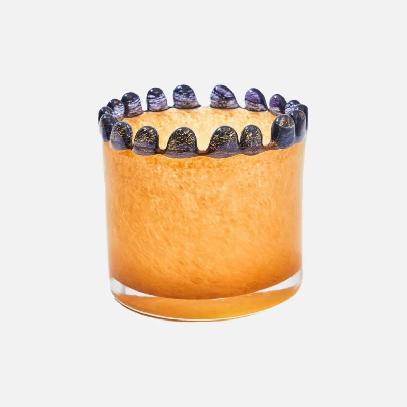 Lace Ring Glass Vase Orange