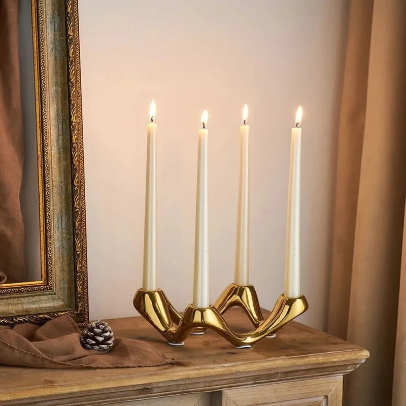 Serpentine Ceramic Candelabra