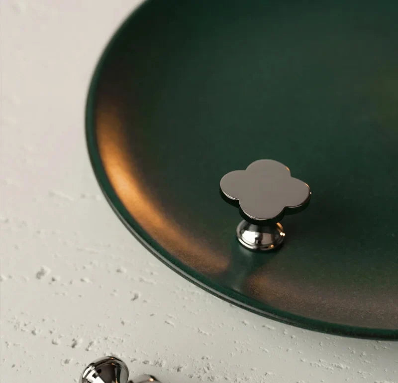 Clover Brass Cabinet Knob