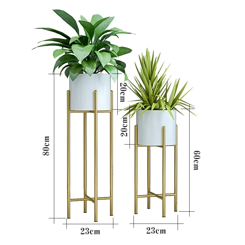 Metal Planters 2-Piece Set White