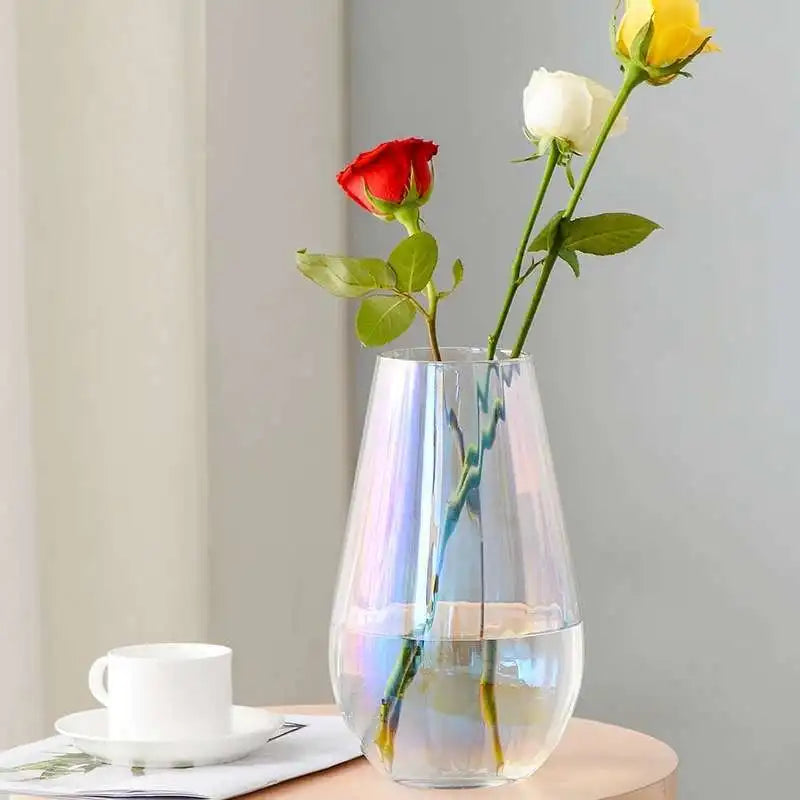 Aura Glow Glass Vase Iridescent Medium