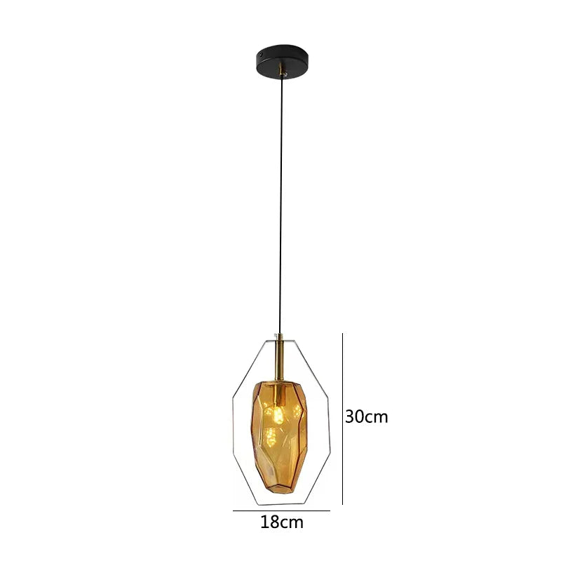Stone Pendant Light Amber