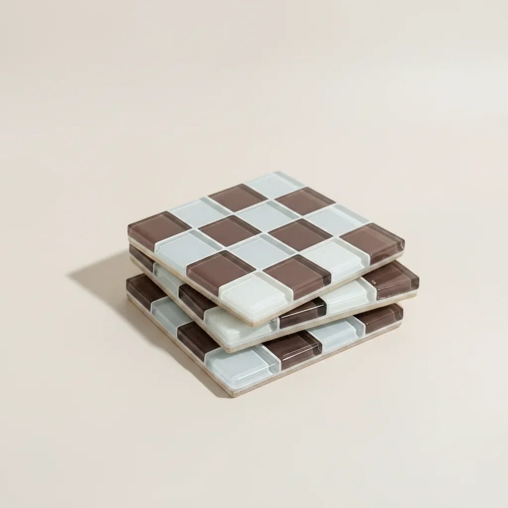 Pixel Vintage Tile Coasters