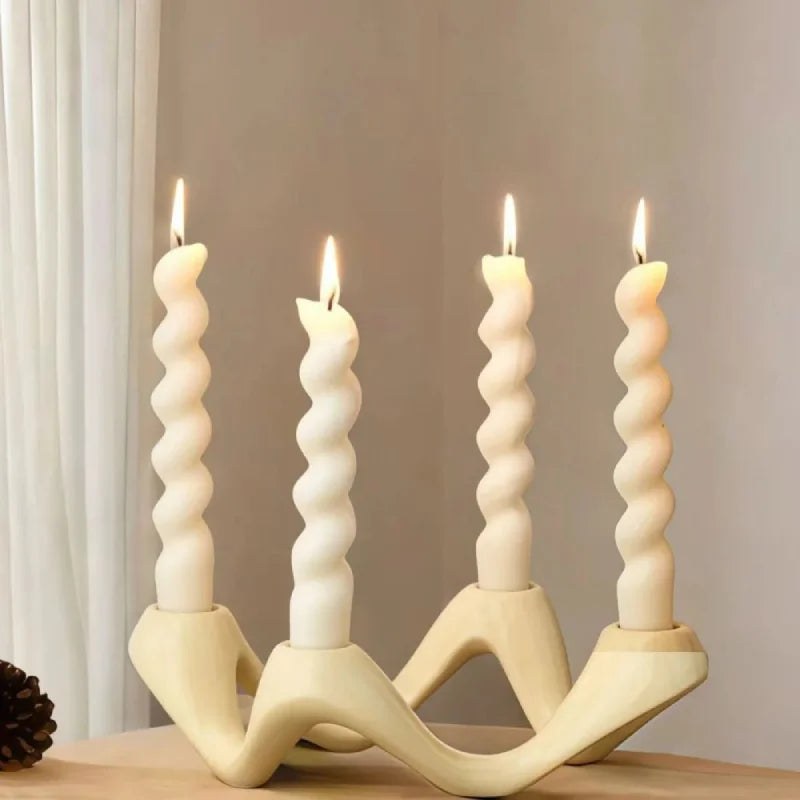 Serpentine Ceramic Candelabra