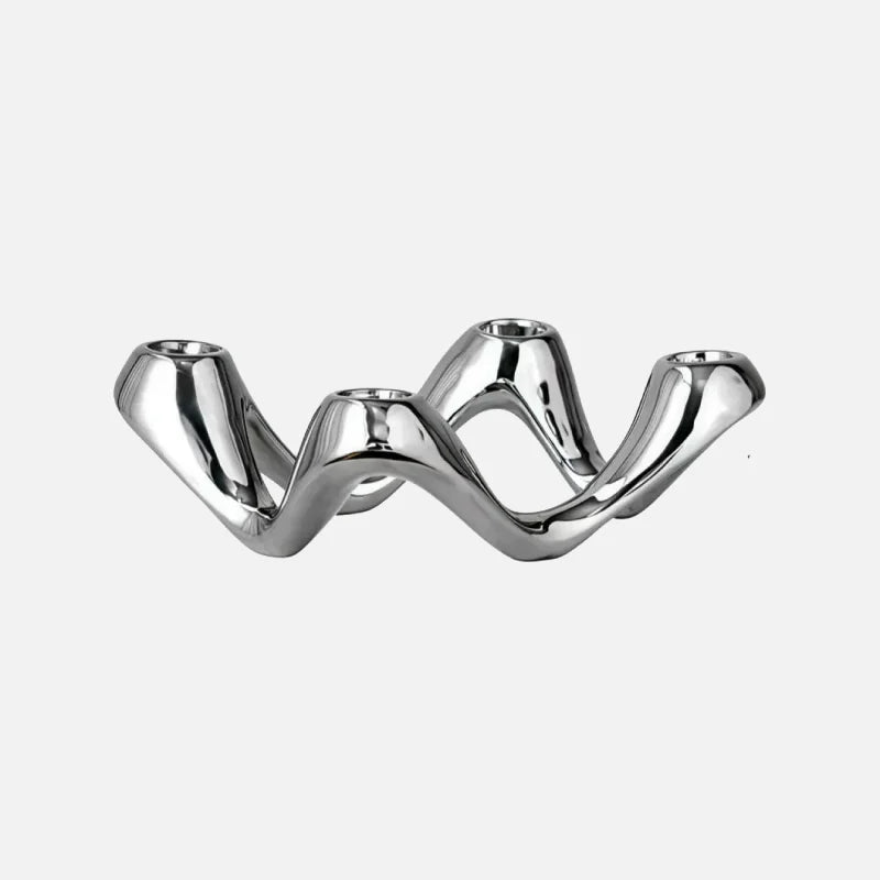 Serpentine Ceramic Candelabra