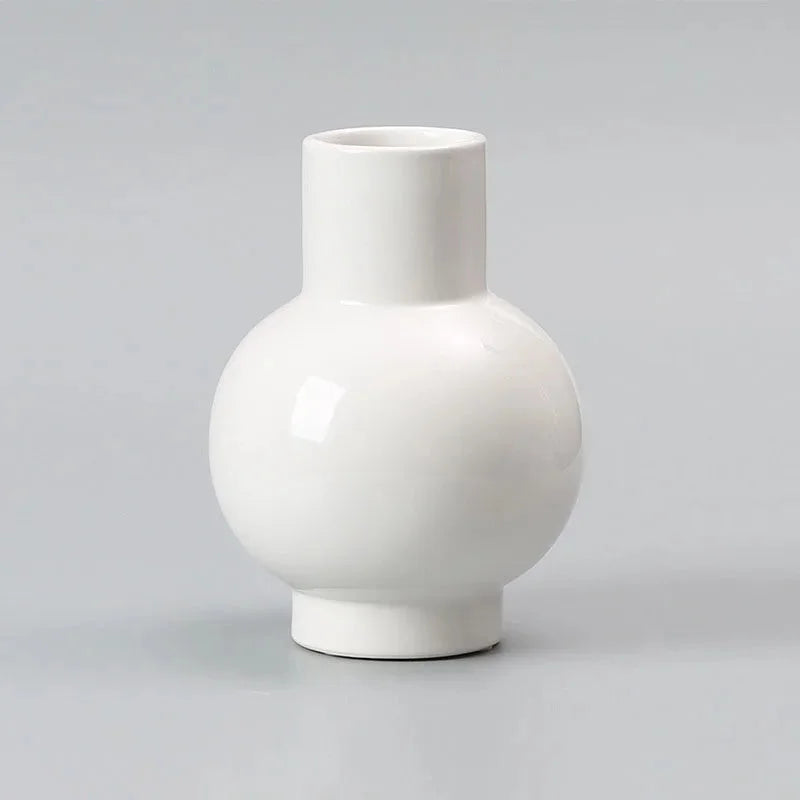 Orbita Glazed Ceramic Vase Large White