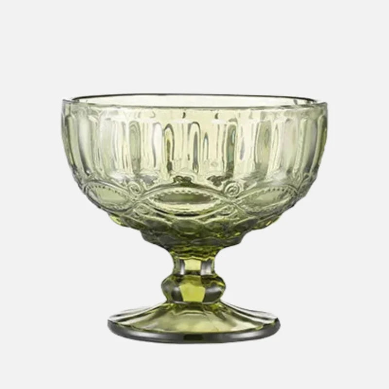 Gemcut Dessert Chalice Green Ornate Scrollwork