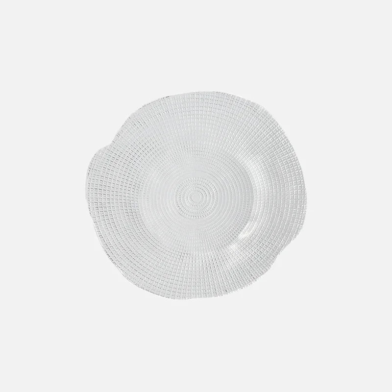 Lattice Glow Glass Plates Wavy Round Medium
