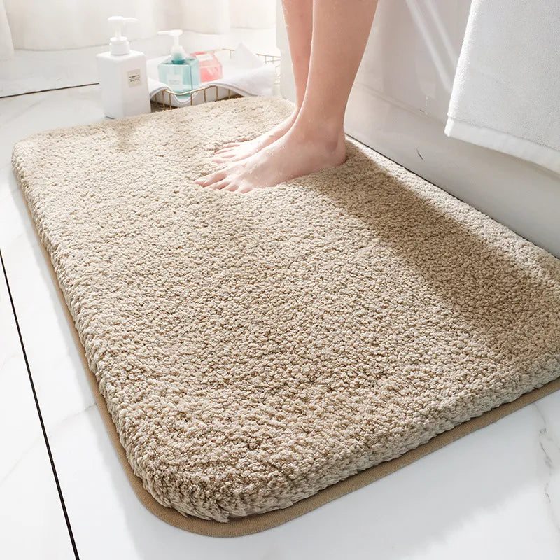 Super Absorbent Plush Bath Mat Beige