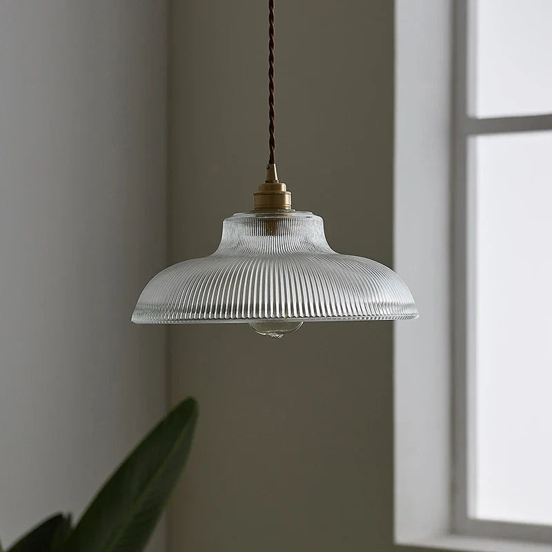 Linden Glow Ribbed Pendant Light