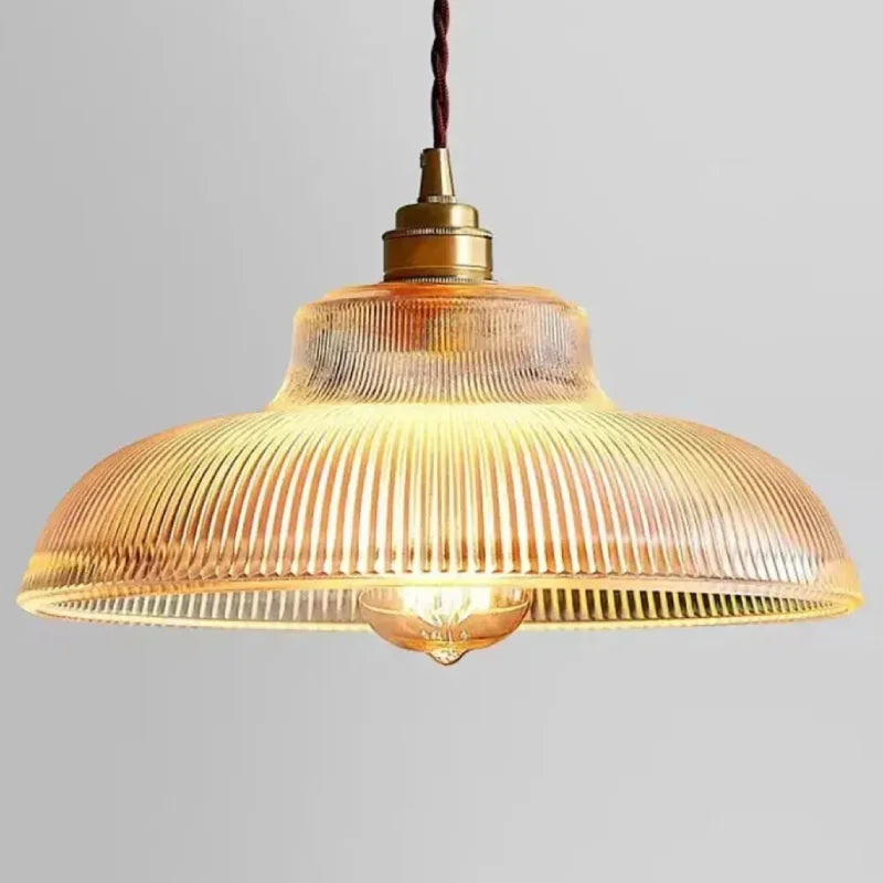 Linden Glow Ribbed Pendant Light