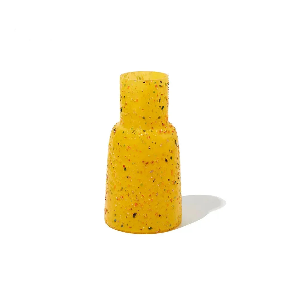 Confetti Pop Textured Glass Vase Citrus Yellow