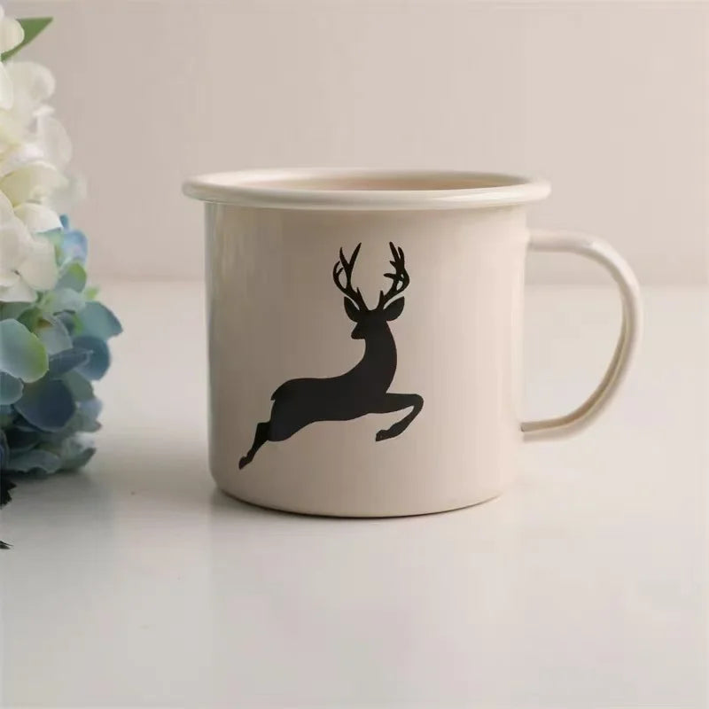 Homebound Enamel Mugs Green Deer