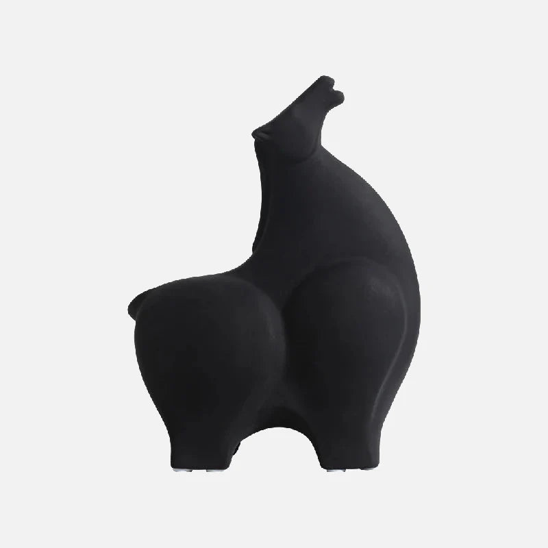 Safari Ceramic Sculpture Black Up