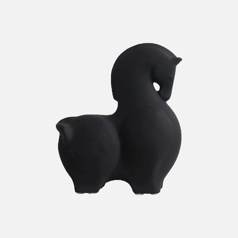 Safari Ceramic Sculpture Black Down