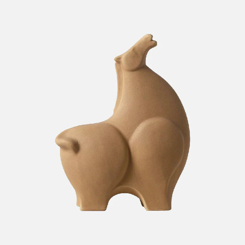 Safari Ceramic Sculpture Brown Up