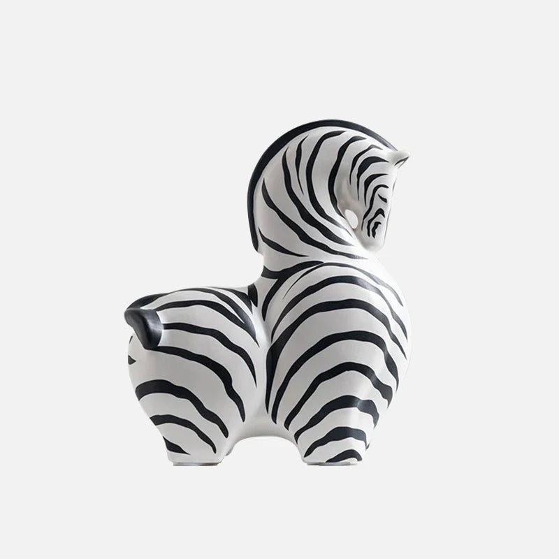 Safari Ceramic Sculpture Zebra Down