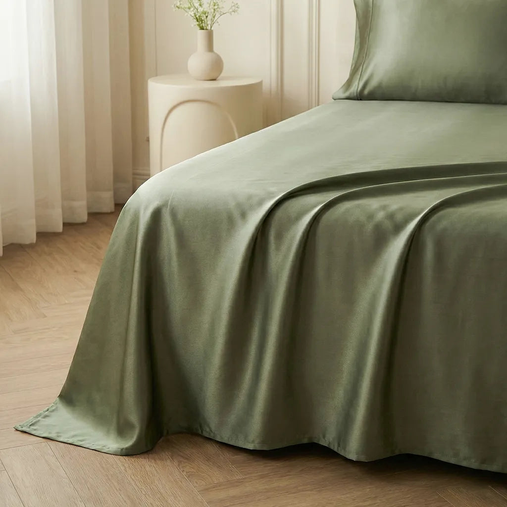 Sage Green 22 Momme Silk Flat Sheet