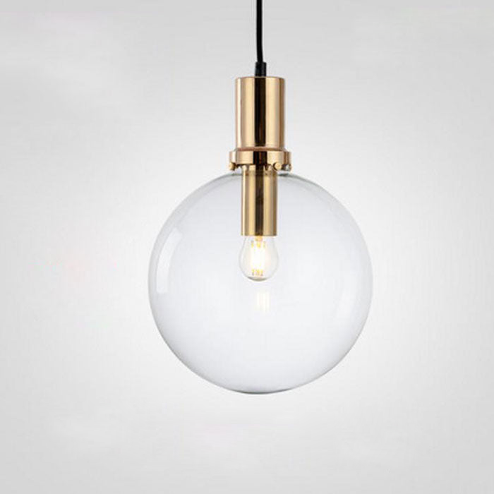Satchi Clear Globe & Brass LED Bulb Pendant Light Medium