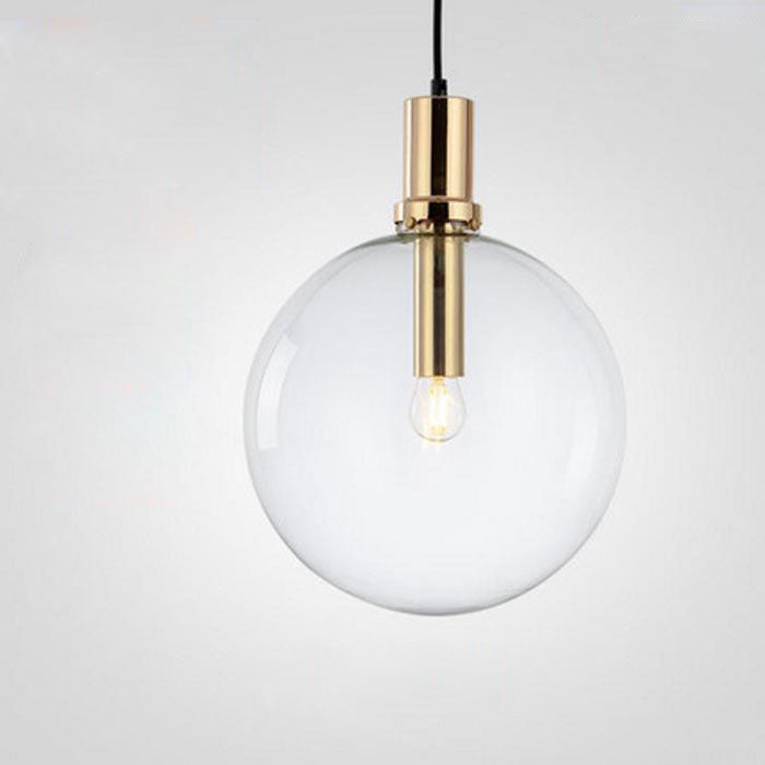 Satchi Clear Globe & Brass LED Bulb Pendant Light Large