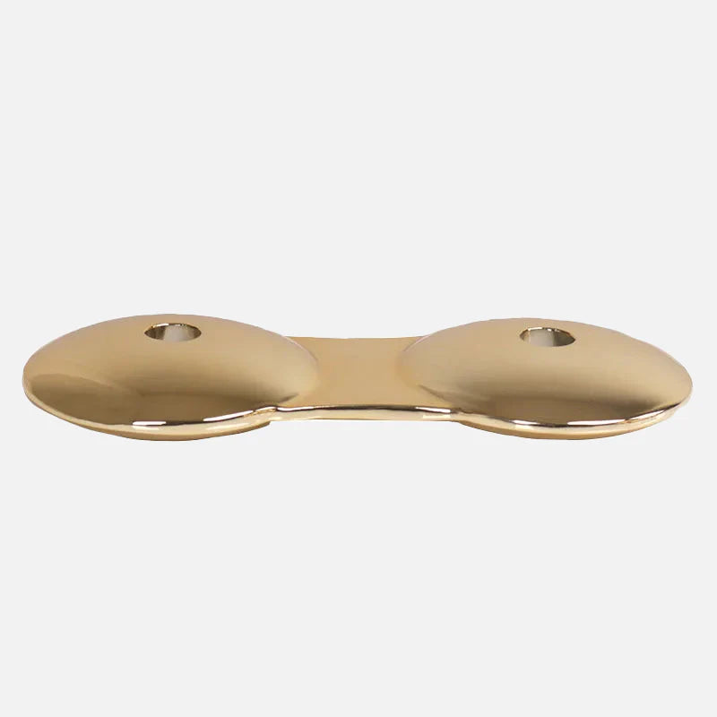 Satellite Cell Candle Holders Short Gold