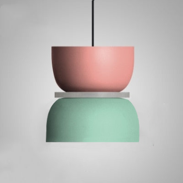Saturn Halo Colorful LED Pendant lights Pink Mint