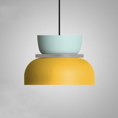 Saturn Halo Colorful LED Pendant lights Mint Mustard