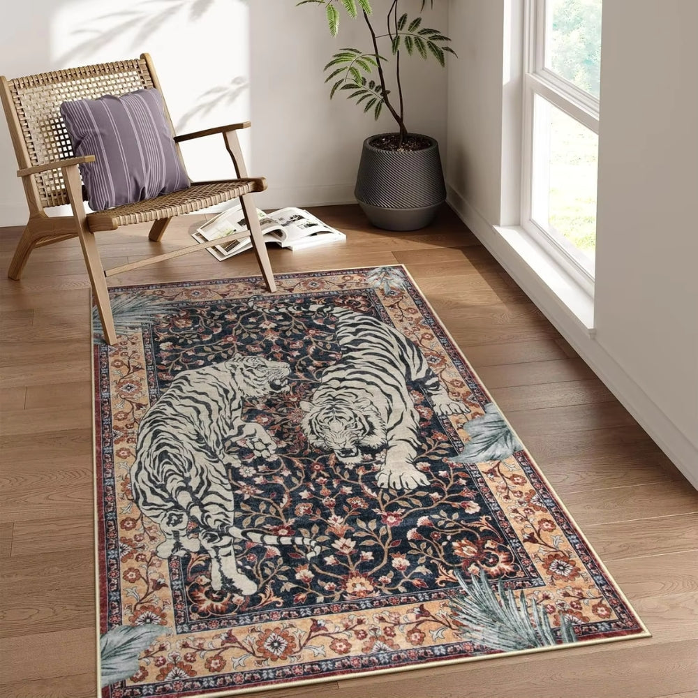 Savage Grace Tiger Tapestry Carpet Rug Midnight Prowl
