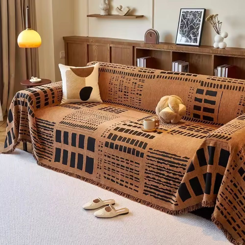 Savanna Geo Chenille Sofa Cover Urban Grid