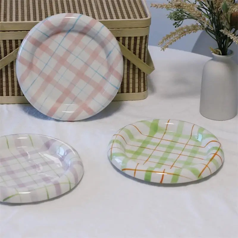 Gridline Ceramic Plates