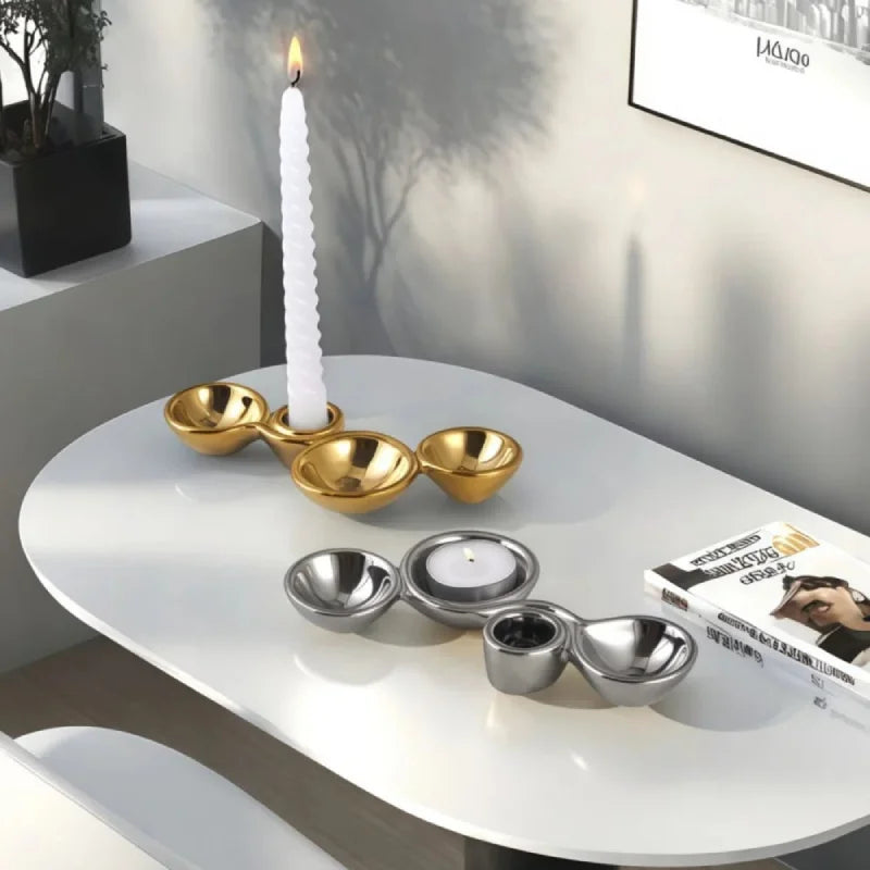 Serpentine Ceramic Candelabra